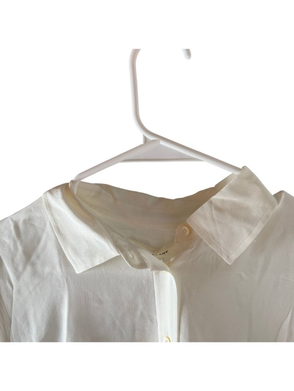 Everlane The Clean Silk Relaxed Shirt Women's Size 10 in Off White New W/ Tags! - Picture 5 of 6